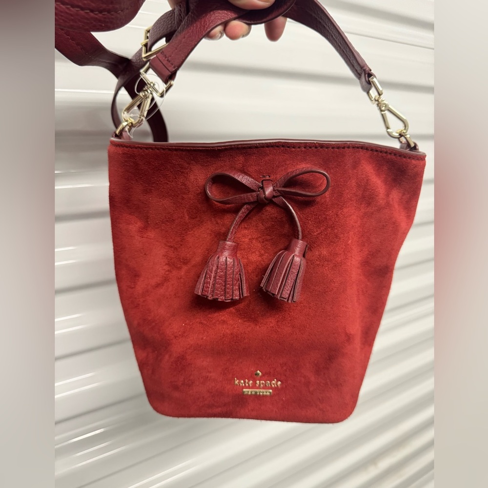 Kate Spade NWOT Burgundy Suede Shoulder Bag